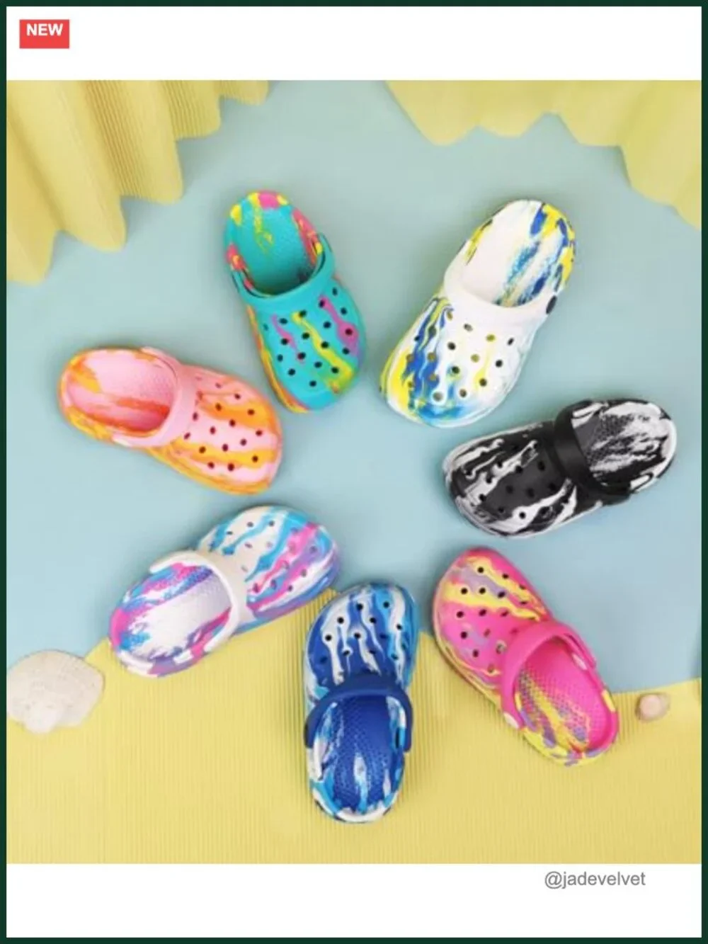 Toddler Clogs Garden Shoes Water Shoes Slip on Sandals Marbled Tie Dye